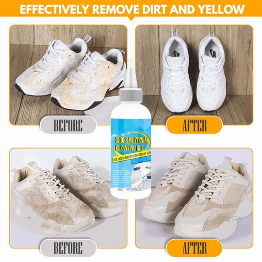 Jue-Fish Shoe Whitening Cleaner Kit Removes Dirt And Yellow From Shoes Shoes Whitening Agent safe portable-30ml