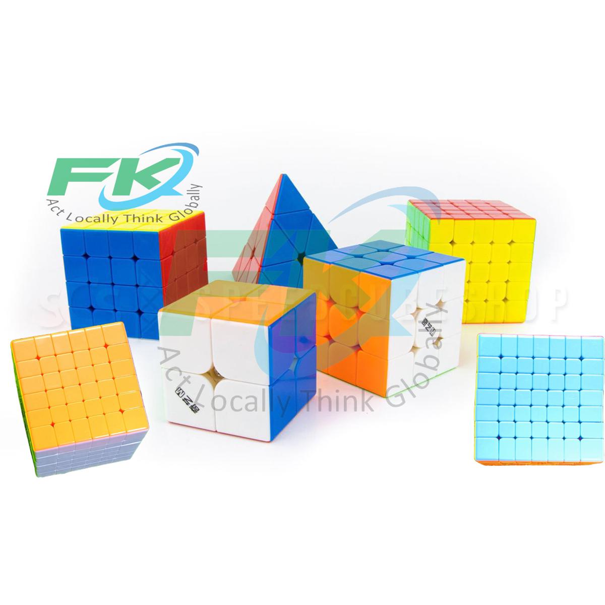 Rubiks Cube Combo Set of ( 2x2 + 3x3 + 4x4 + 5X5 + 6X6 + 7X7 and Pyramid cube) high Speed stickerless Magic Cube