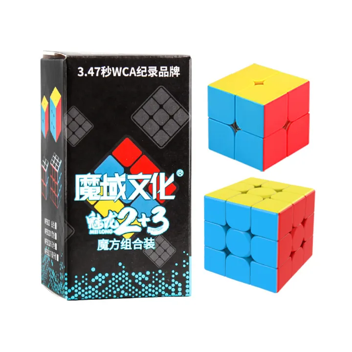 Rubiks Cube Combo Set of 2x2 3x3 high Speed stickerless Magic Cube Prime Quality