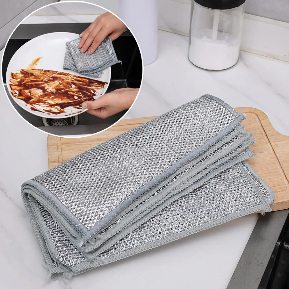 12 Pcs Magic Cleaning Cloth Kitchen Dishwashing Towel Metal Steel Wire Cleaning Rag For Dish Pot Cleaning Tools-Dhaka shopping zone-Dish Cloth & Towels